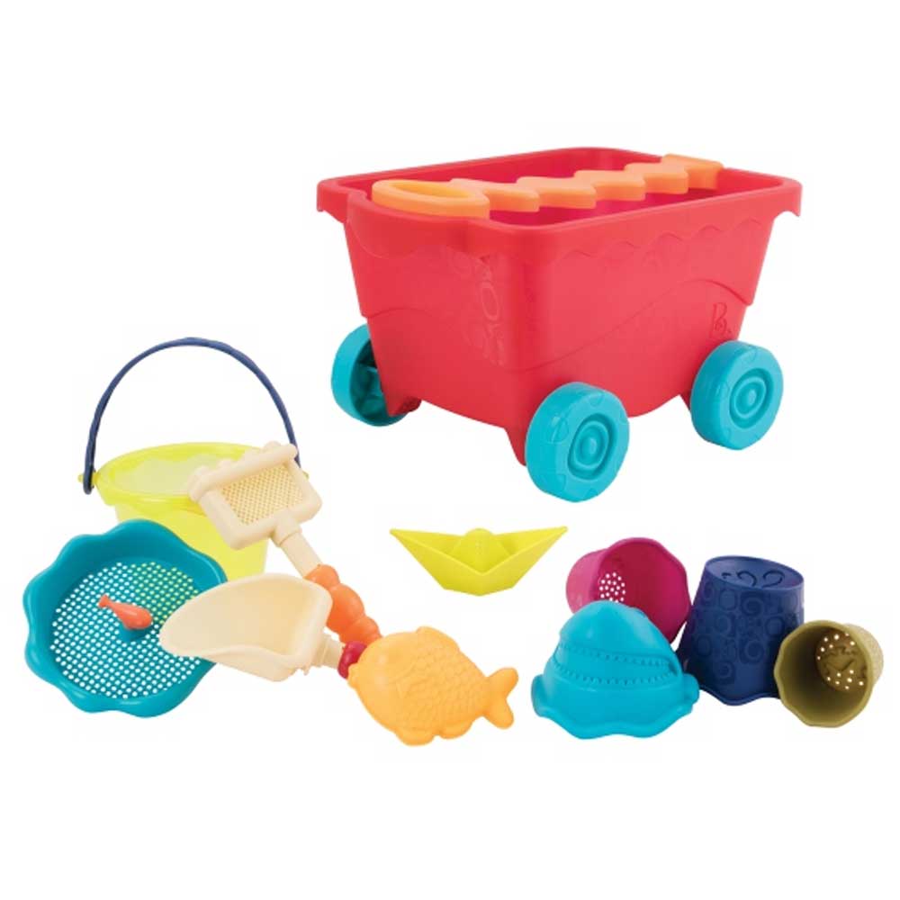 B.Toys Travel Beach Wagon, Translucent Red