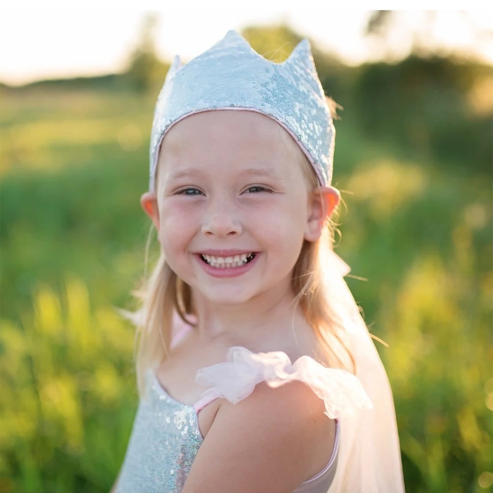 Great Pretenders Sequins silver princess crown with veil