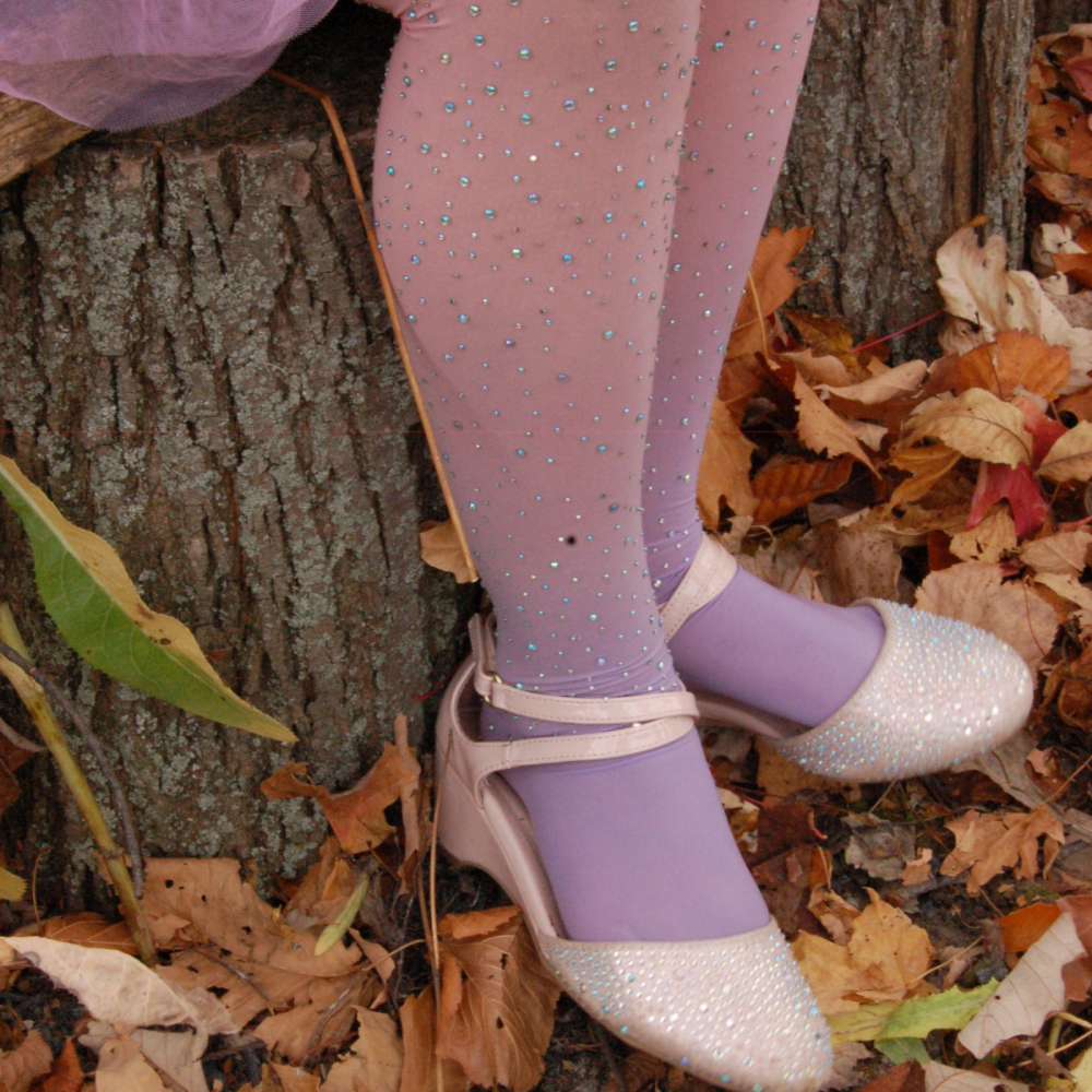 Great Pretenders Rhinestone Tights Ombre Light Pink/Blue, SIZE US 3-8