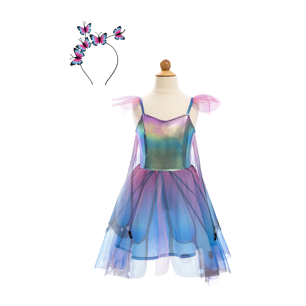 Great Pretenders Butterfly Twirl Dress & Wings Blue/Purple, SIZE US 7-8