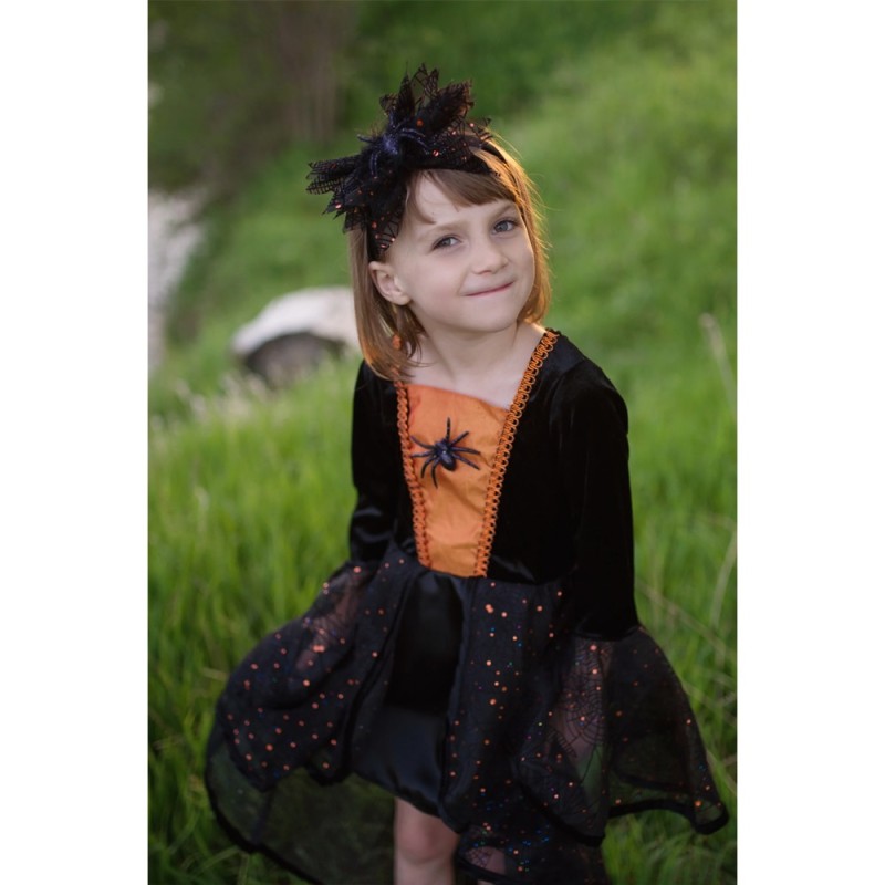 Great Pretenders Παιδική Στολή μαύρη-πορτοκαλί με αράχνη Μάγισσα 6-8 ετών