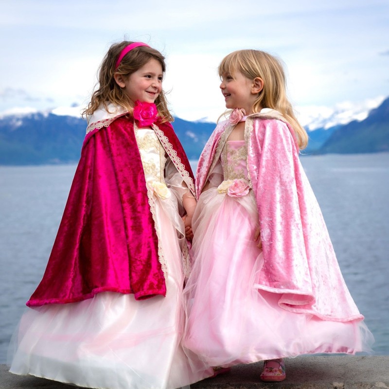 Great Pretenders Παιδική Κάπα ροζ βελουτέ με τριαντάφυλλο Πριγκίπισσα 6-8 ετών