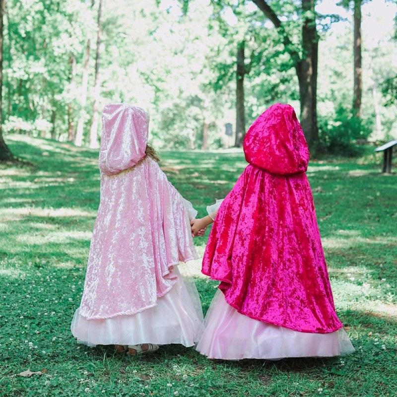Great Pretenders Παιδική Κάπα ροζ βελουτέ με τριαντάφυλλο Πριγκίπισσα 6-8 ετών