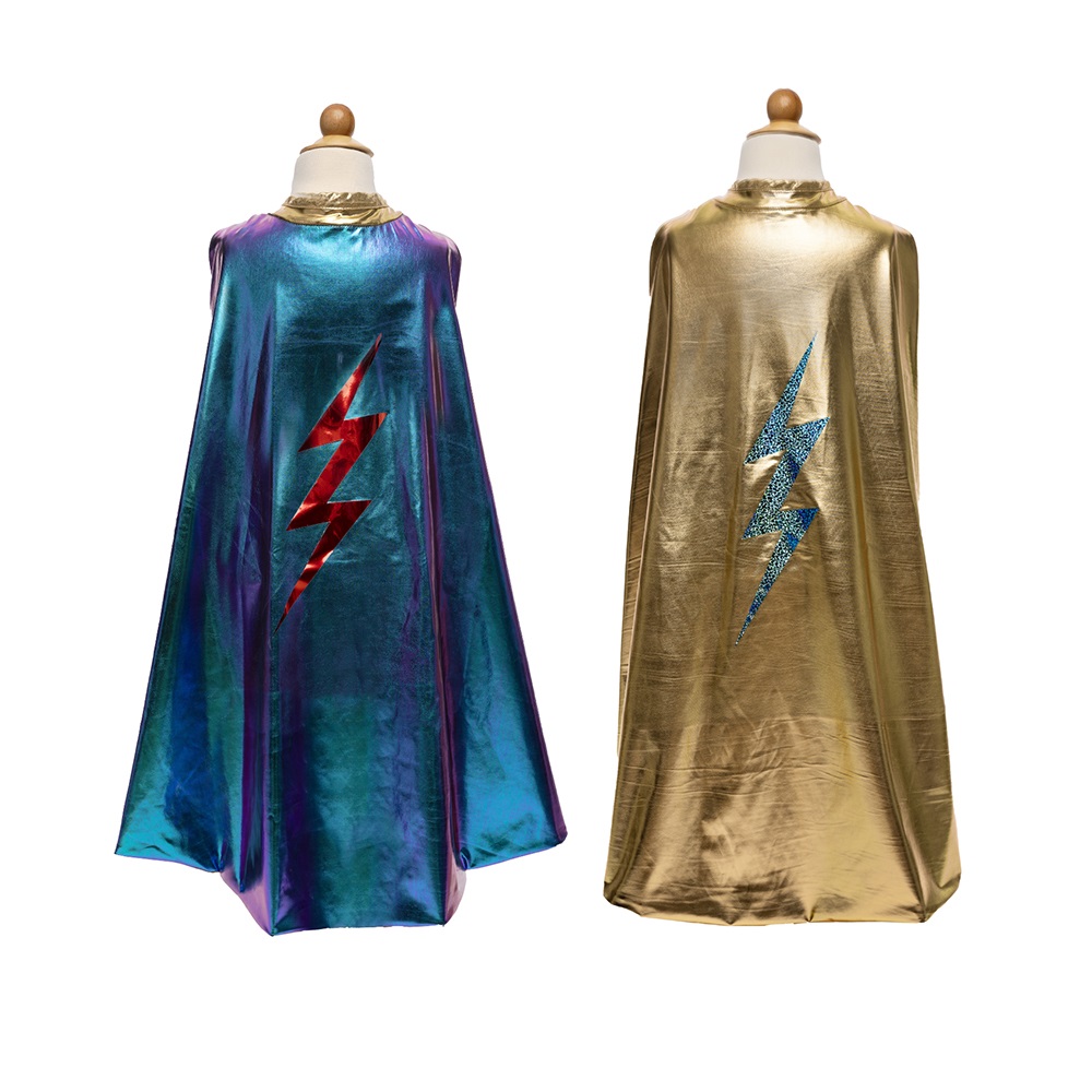 Great Pretenders Blue Lightning Holographic Cape, SIZE US 5-6