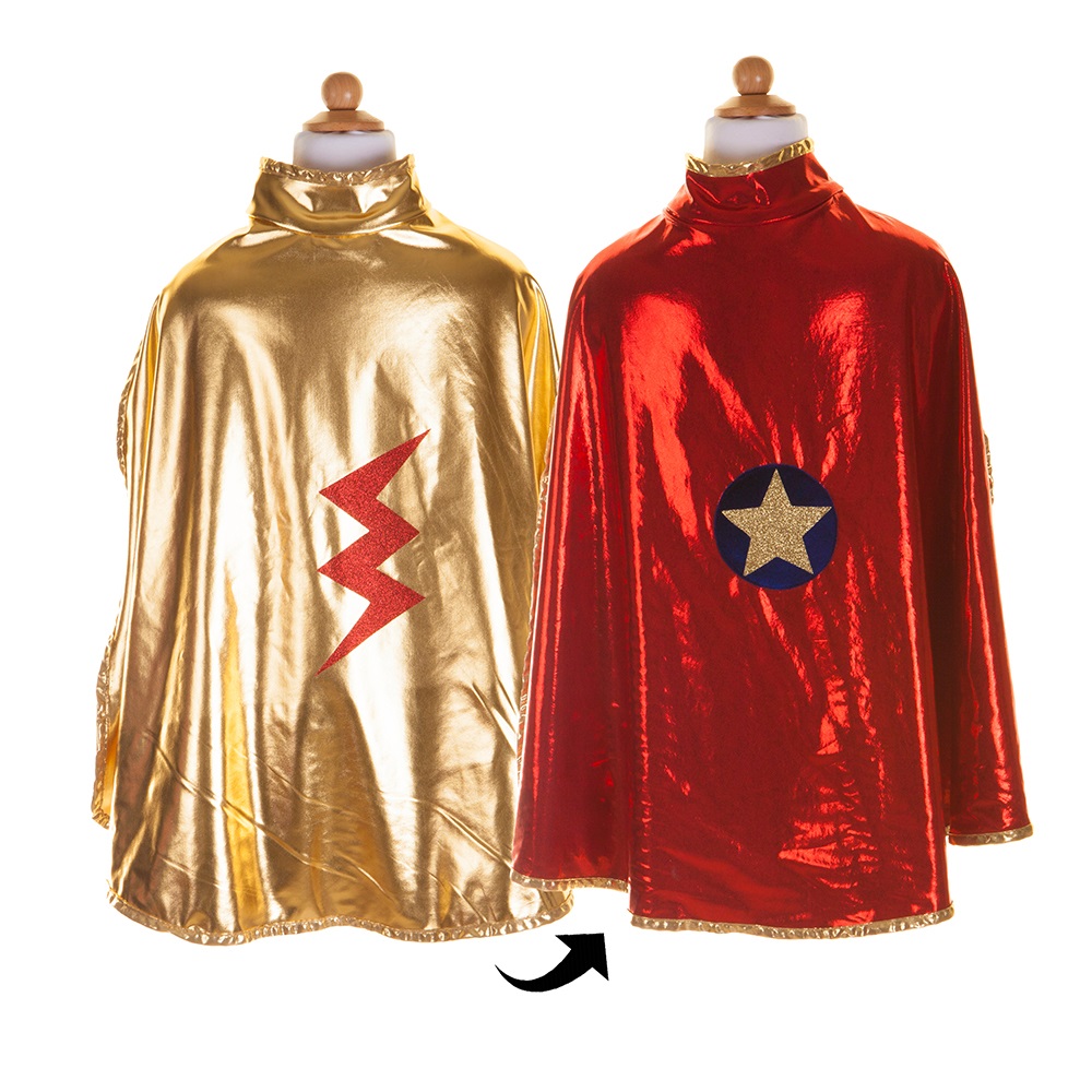 Great Pretenders Rev. Wonder Cape, Red/Gold, SIZE US 5-6