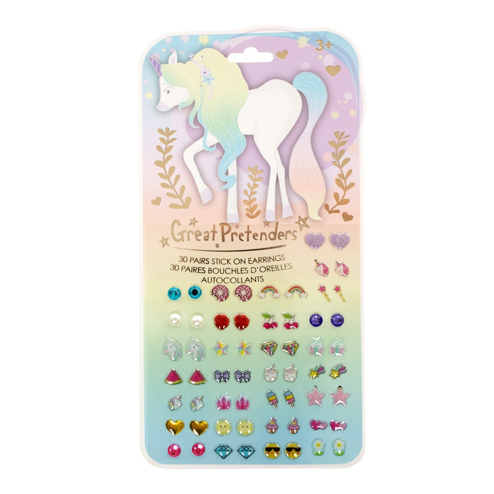 Great Pretenders Whimsical Unicorn Sticker Earrings (30 pairs)