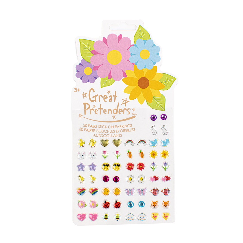 Great Pretenders Spring Flowers Stick On Earrings (30 pairs)
