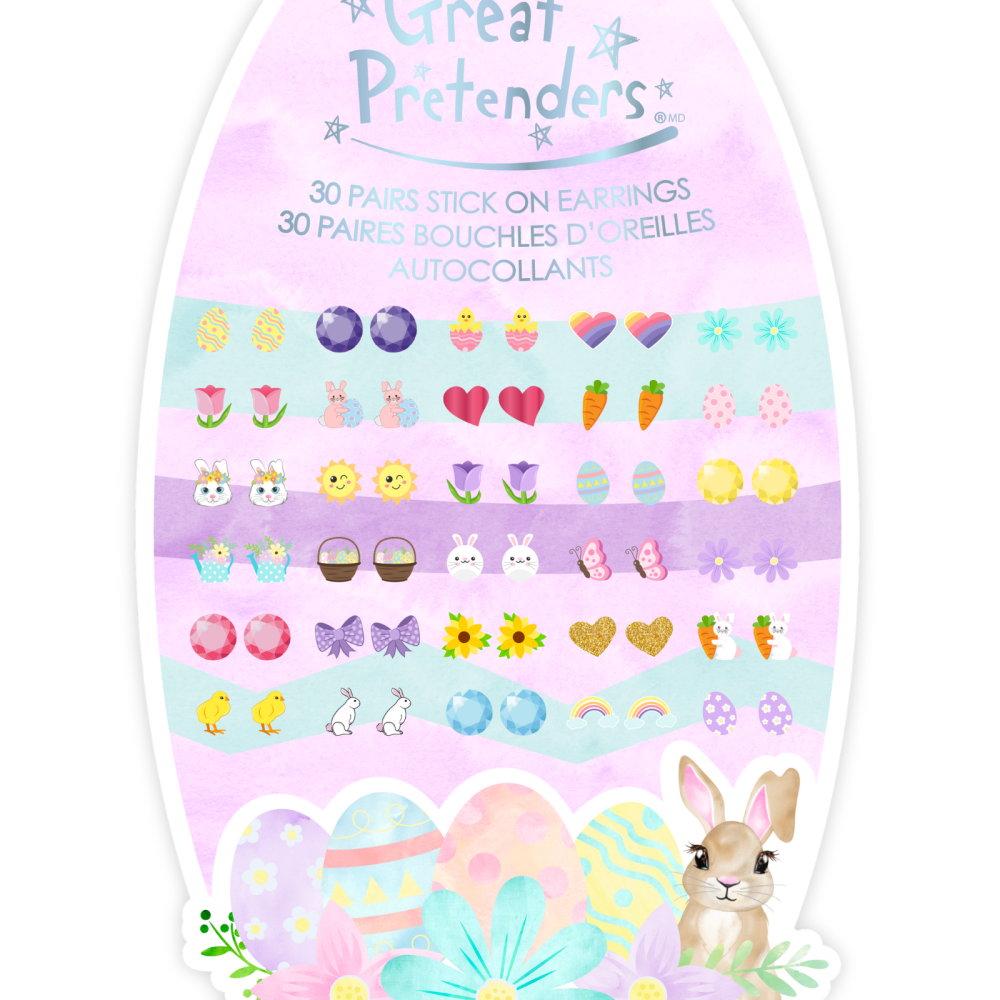 Great Pretenders Easter Bunny Sticker Earrings (30 pairs)