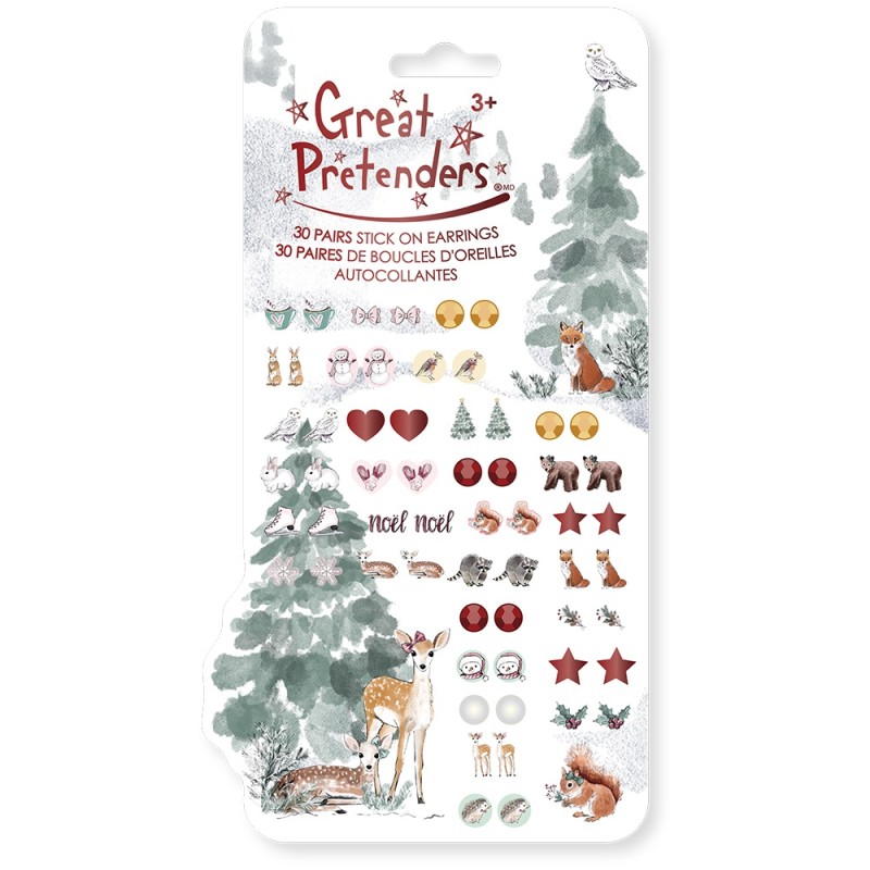 Great Pretenders Σκουλαρίκια αυτοκόλλητα Χριστουγεννιάτικα σχέδια (30 ζευγάρια)