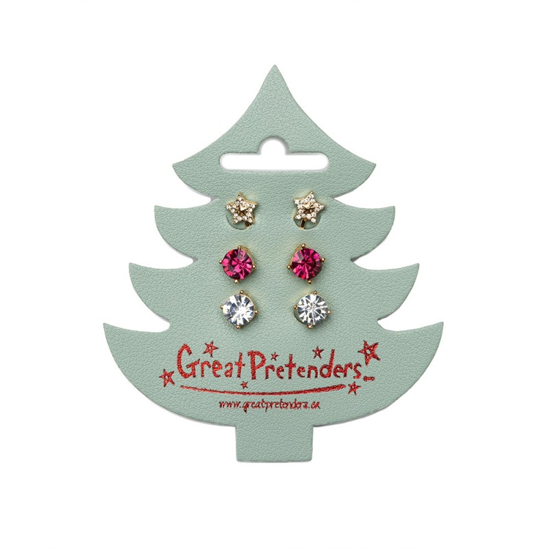 Great Pretenders Σετ Χριστουγεννιάτικα σκουλαρίκια με κλιπ (3 ζευγάρια)