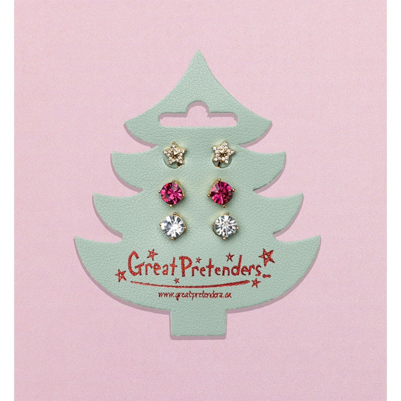 Great Pretenders Σετ Χριστουγεννιάτικα σκουλαρίκια με κλιπ (3 ζευγάρια)