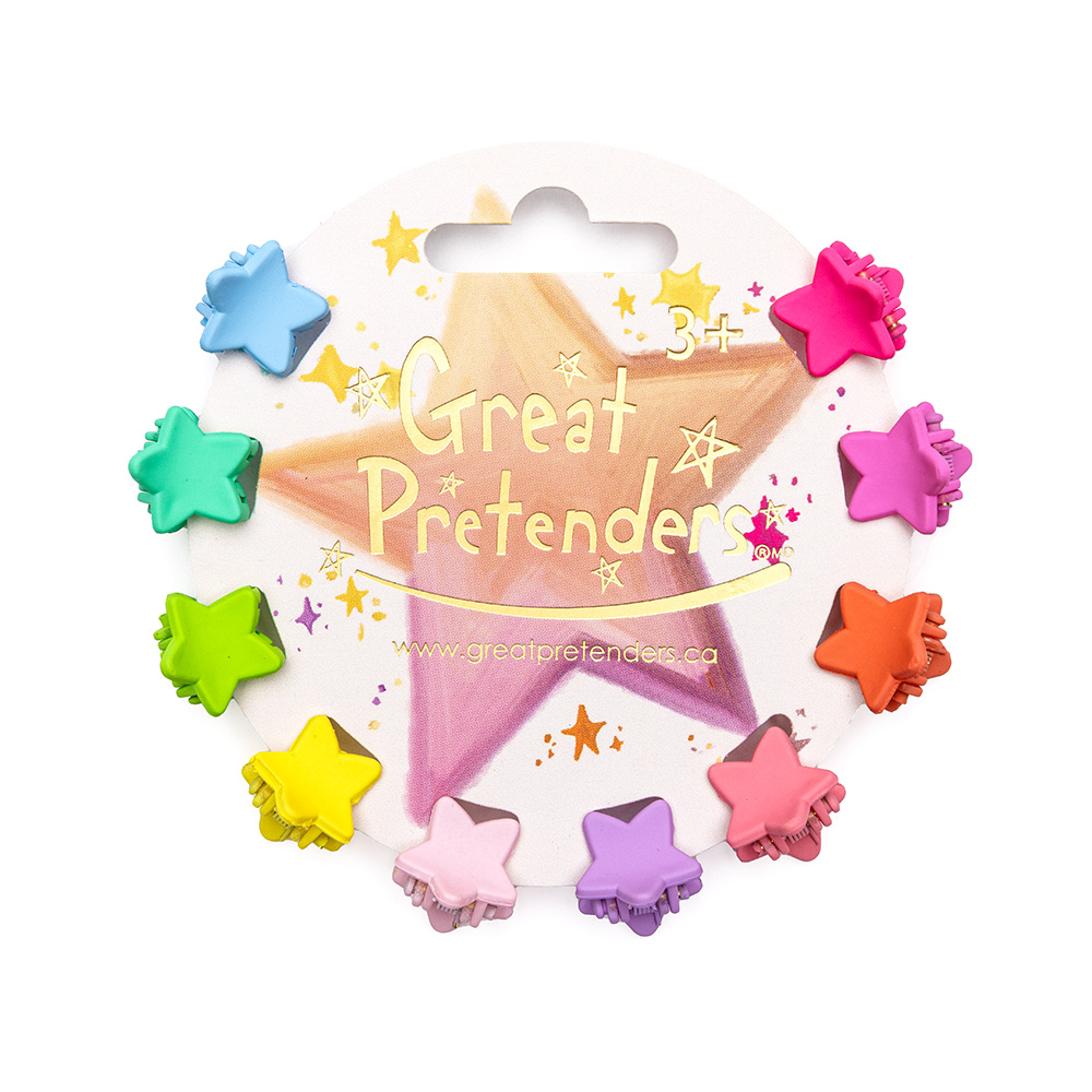 Great Pretenders Rainbow Star Mini Hairclips, 10pc