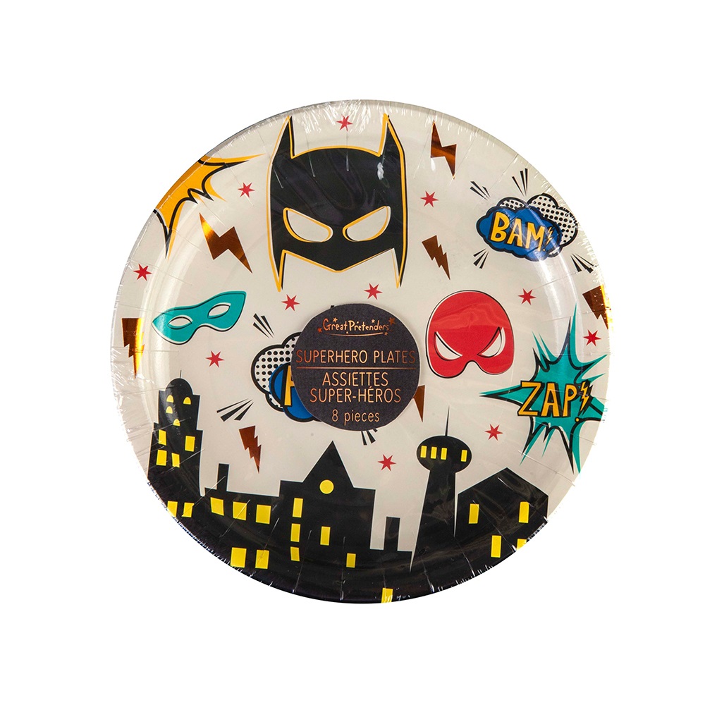 Great Pretenders Plates - Superhero 23cm (8 pcs)