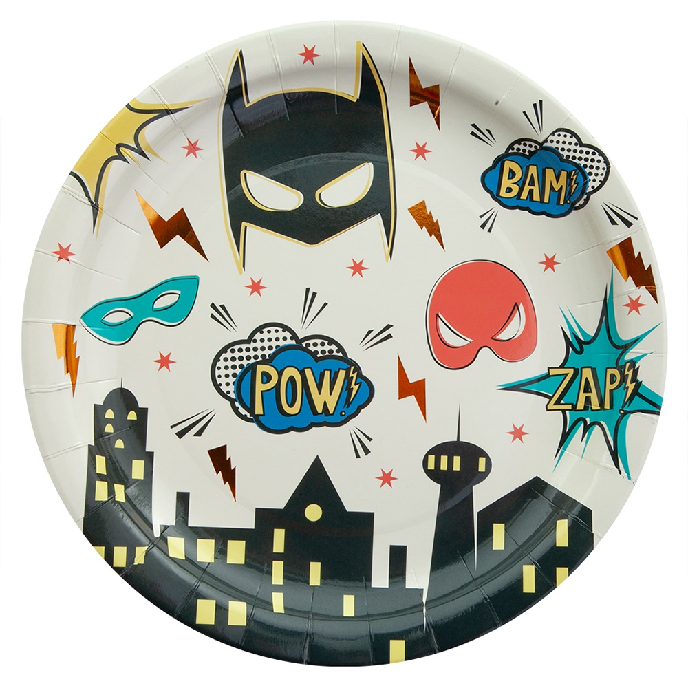 Great Pretenders Plates 18cm - Superhero Small (8 pcs)