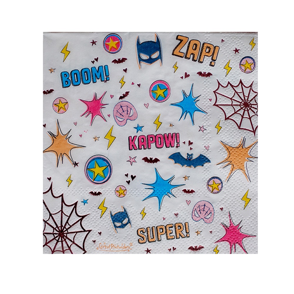 Great Pretenders Napkins -  Superhero Star (20 pcs)
