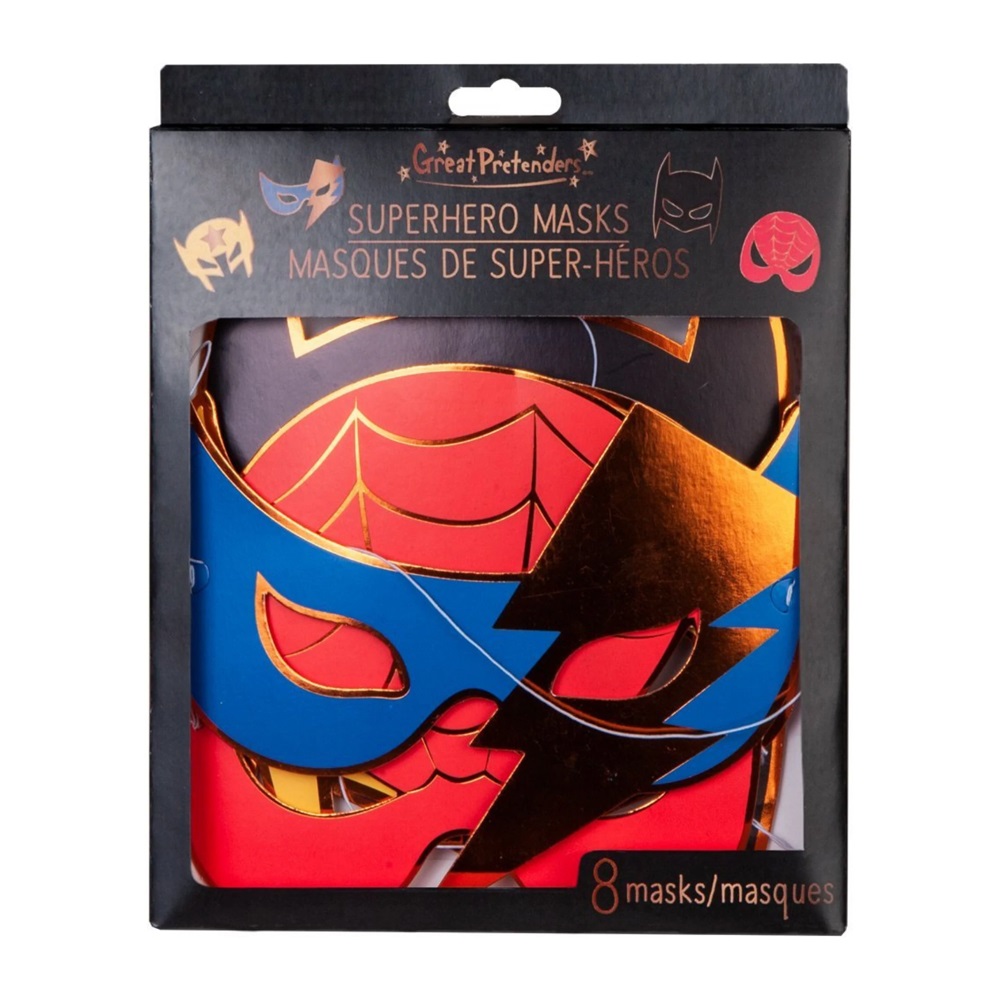 Great Pretenders Masks Superhero (8 pcs)