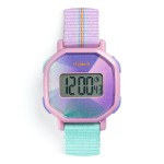 Djeco Ψηφιακό ρολόι χειρός 'Purple prisma'