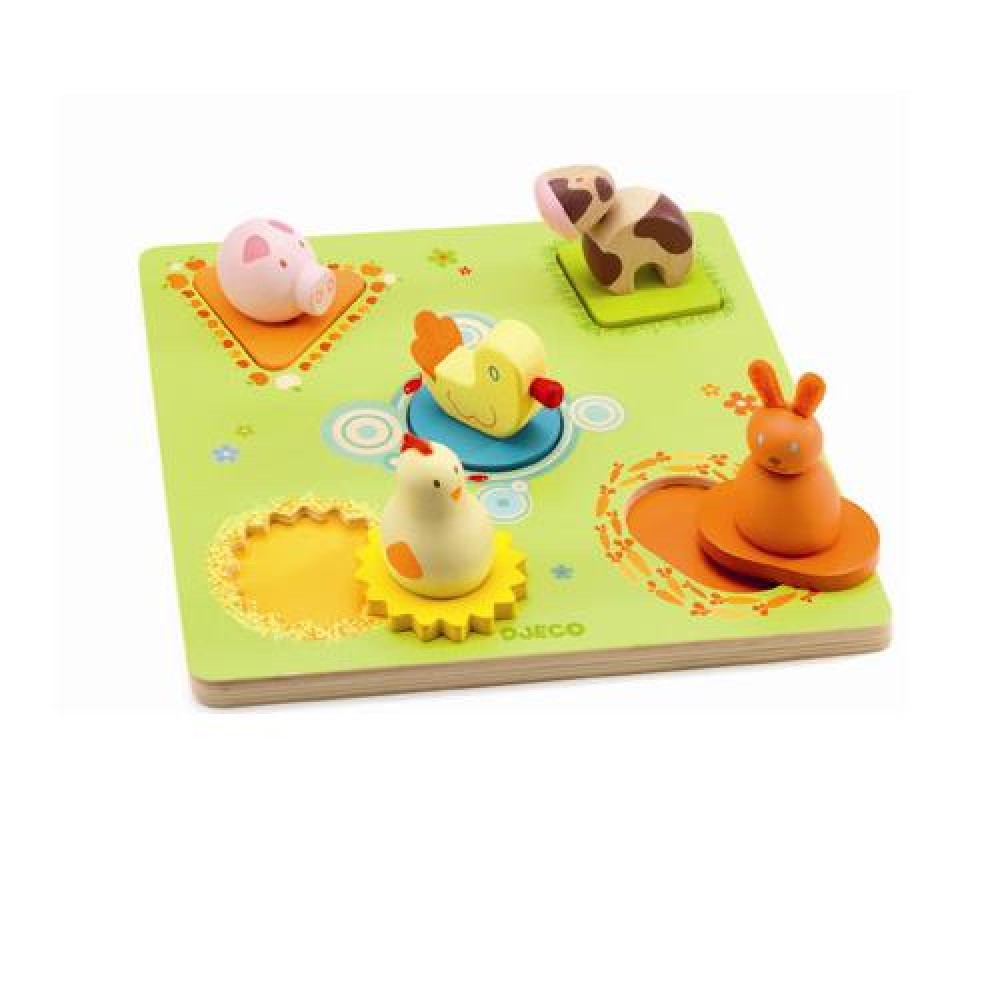 Djeco Wooden puzzles Duck and friends Bildi