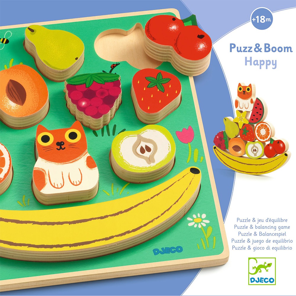 Djeco Toys and games Wooden Puzzles - Relief puzzles Puzz & Boom Happy