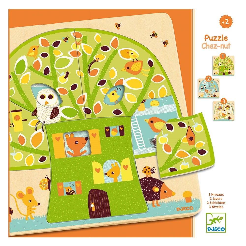 Djeco 3 layers wooden puzzles 3 layers puzzle - Tree house