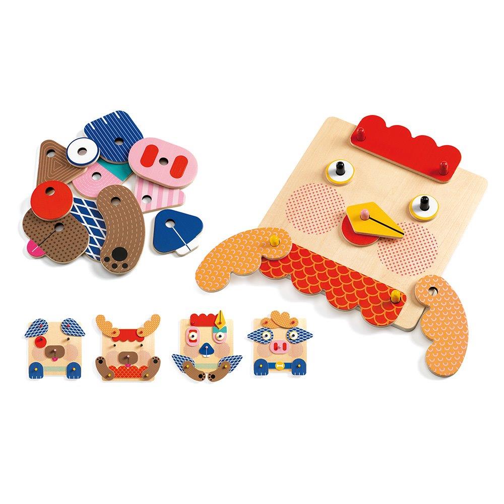 Djeco Educational wooden games CreaFaces