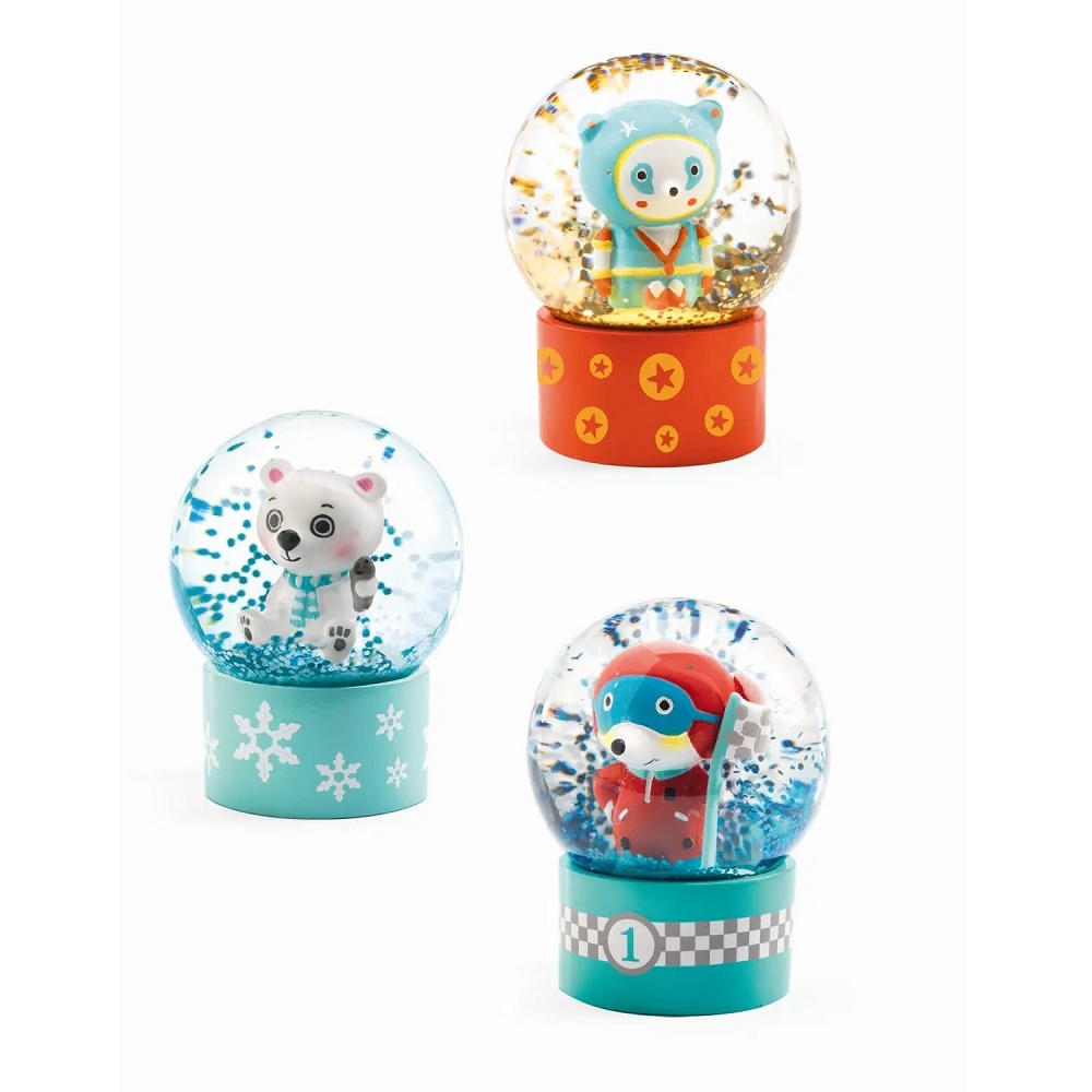 Djeco LBR Mini snow globes 9 snowglobes display - So fun