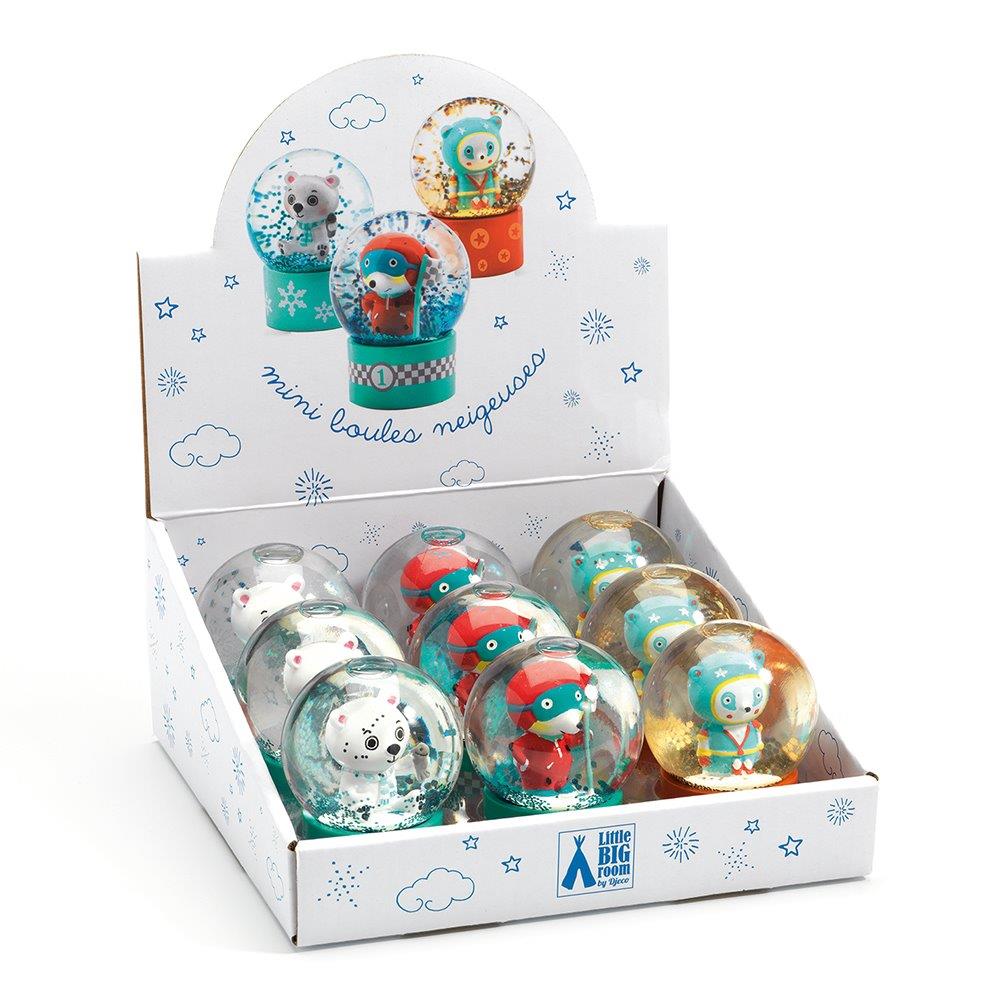 Djeco LBR Mini snow globes 9 snowglobes display - So fun