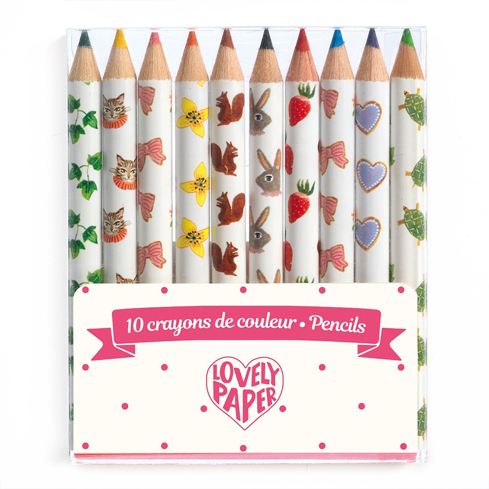 Djeco Pencils 10 Aiko mini coloured pencils