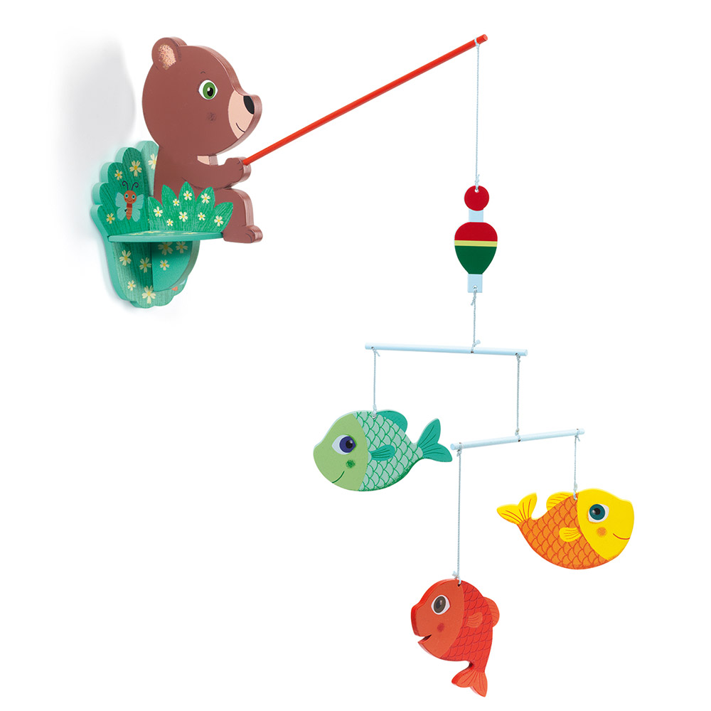 Djeco LBR Illustrated wooden mobiles Fisherbear