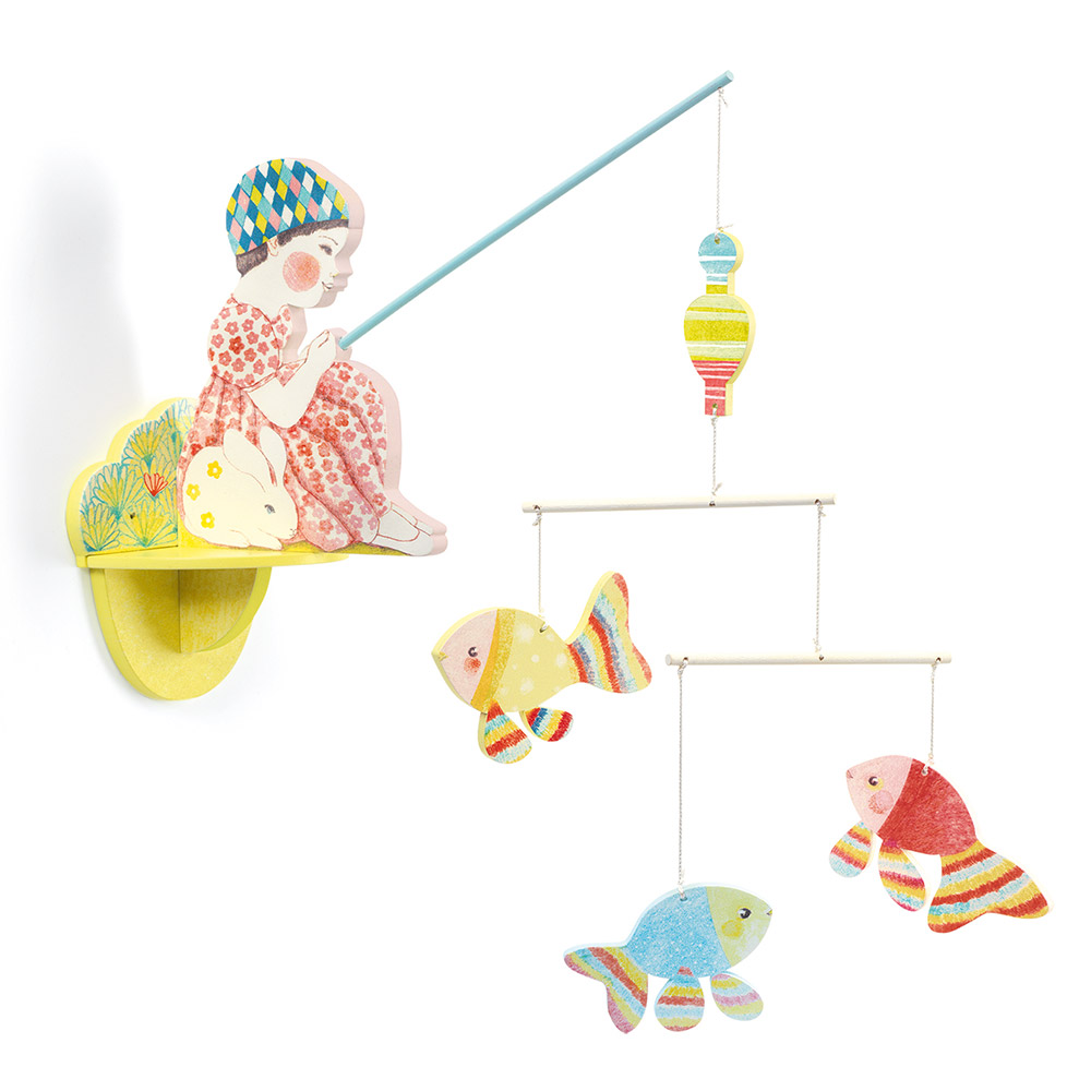 Djeco LBR Illustrated wooden mobiles Fishergirl
