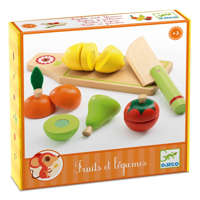 Djeco ξύλινο παιχνίδι ρόλων - διαίρεσης Λαχανικά και φρούτα
