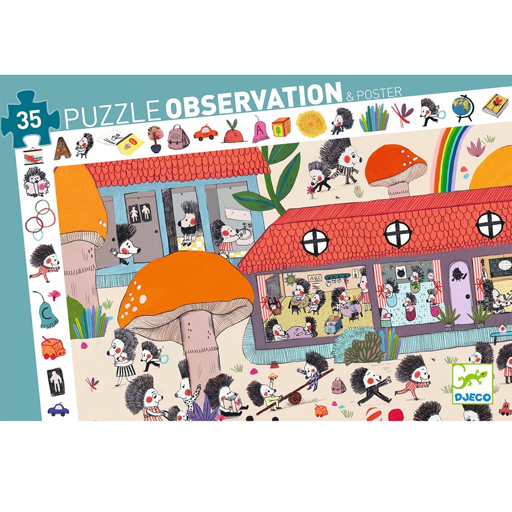 Djeco Puzzles - Observation puzzles The hedgehog school - FSC MIX