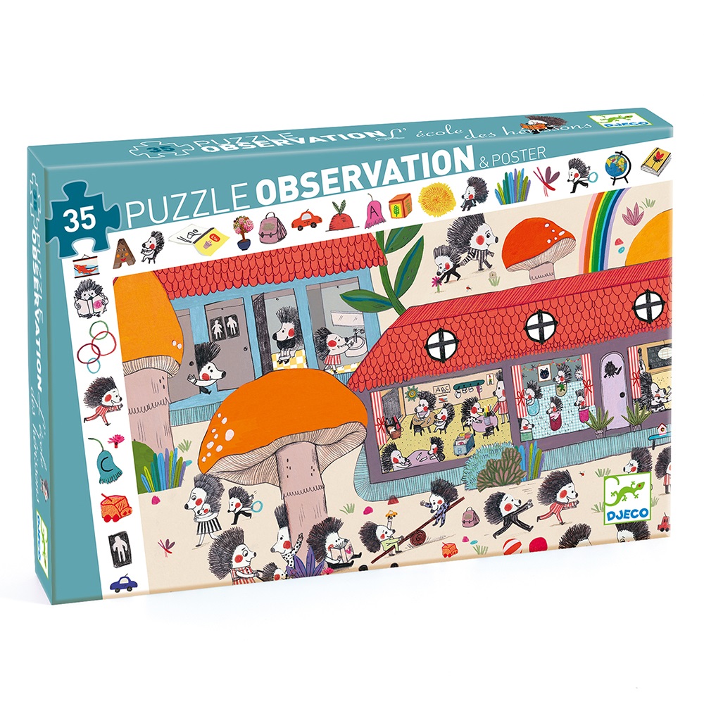 Djeco Puzzles - Observation puzzles The hedgehog school - FSC MIX