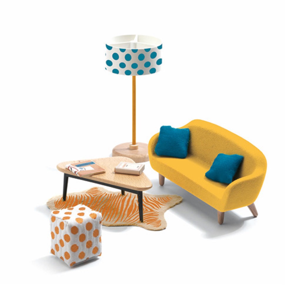 Djeco The orange living room Dolls houses