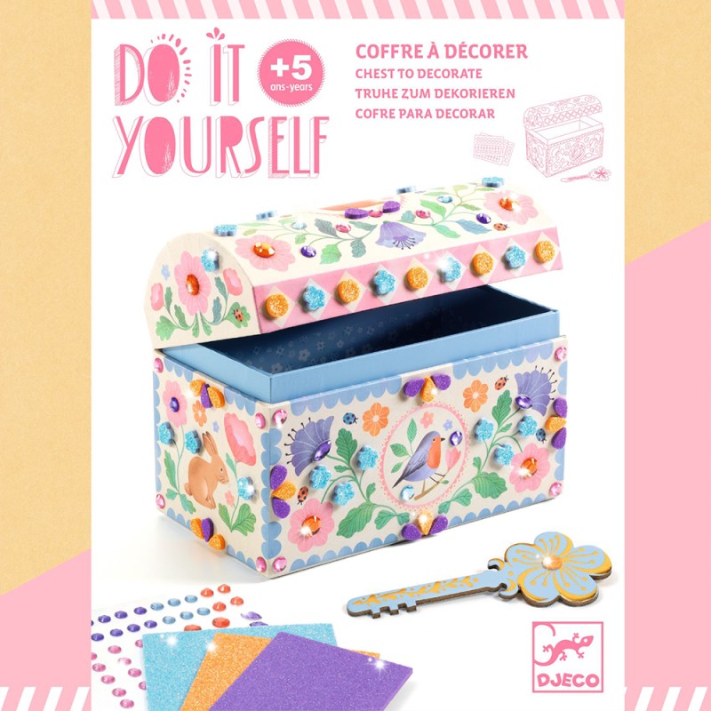 Djeco DIY διακοσμώ σεντούκι πολύτιμων αντικειμένων με κλειδί Djeco DIY διακοσμώ σεντούκι πολύτιμων αντικειμένων με κλειδί