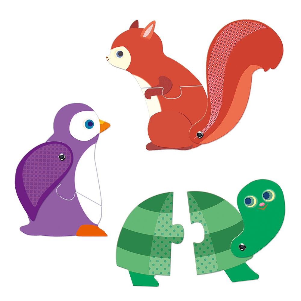 Djeco Educational games - Puzzle duo-trio Articulo Animals