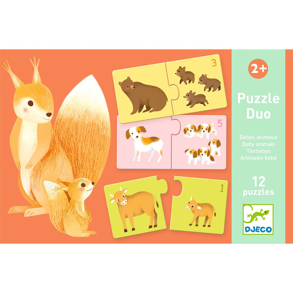 Djeco Toys and games Educational games - Puzzle duo-trio Baby animals