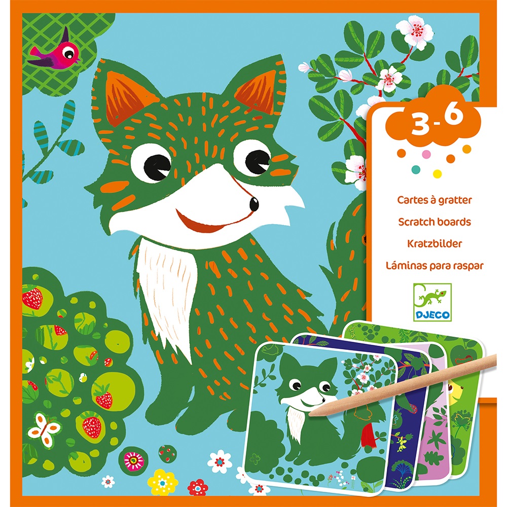 Djeco Small gift for little ones - Scratch cards Country creatures
