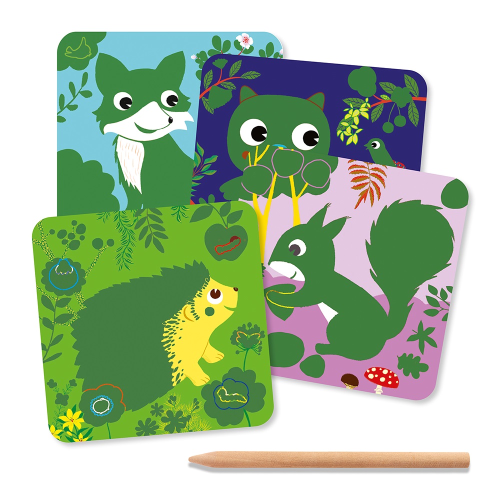 Djeco Small gift for little ones - Scratch cards Country creatures