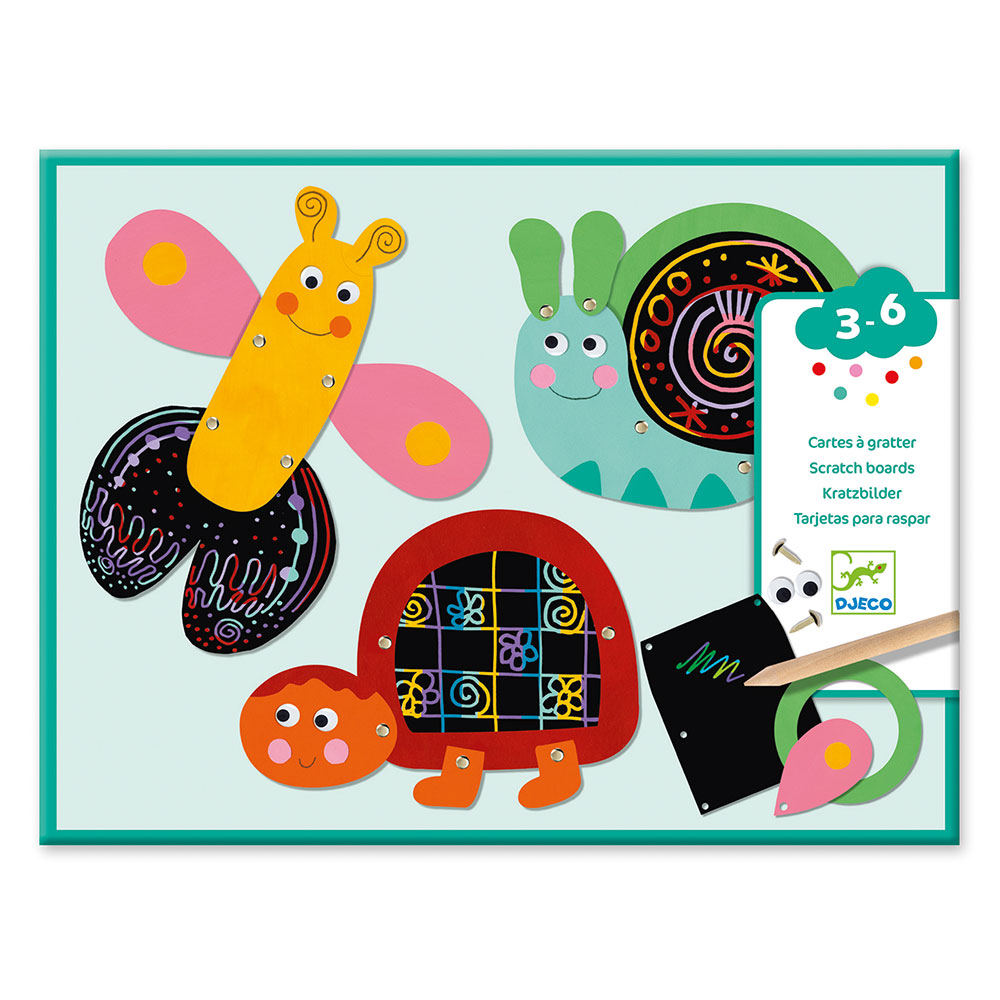 Djeco Design Small gifts - Scratch boards Scratch the funny animals