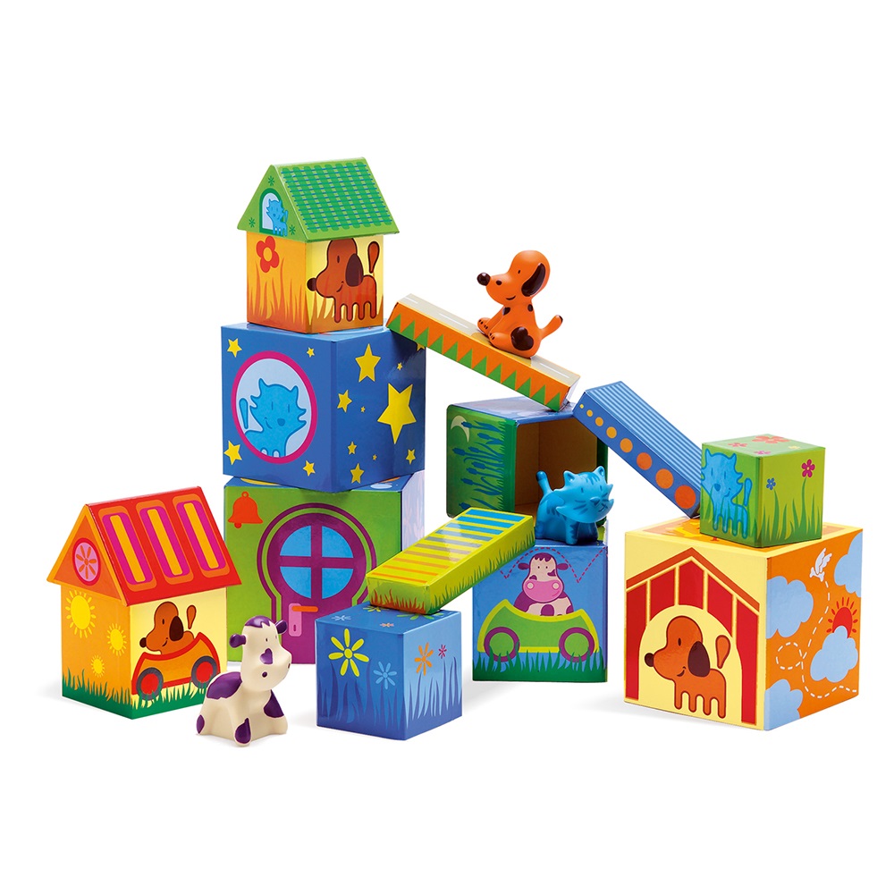 Djeco Cubes for infants Cubanimo - 14 blocks + 3 anim.