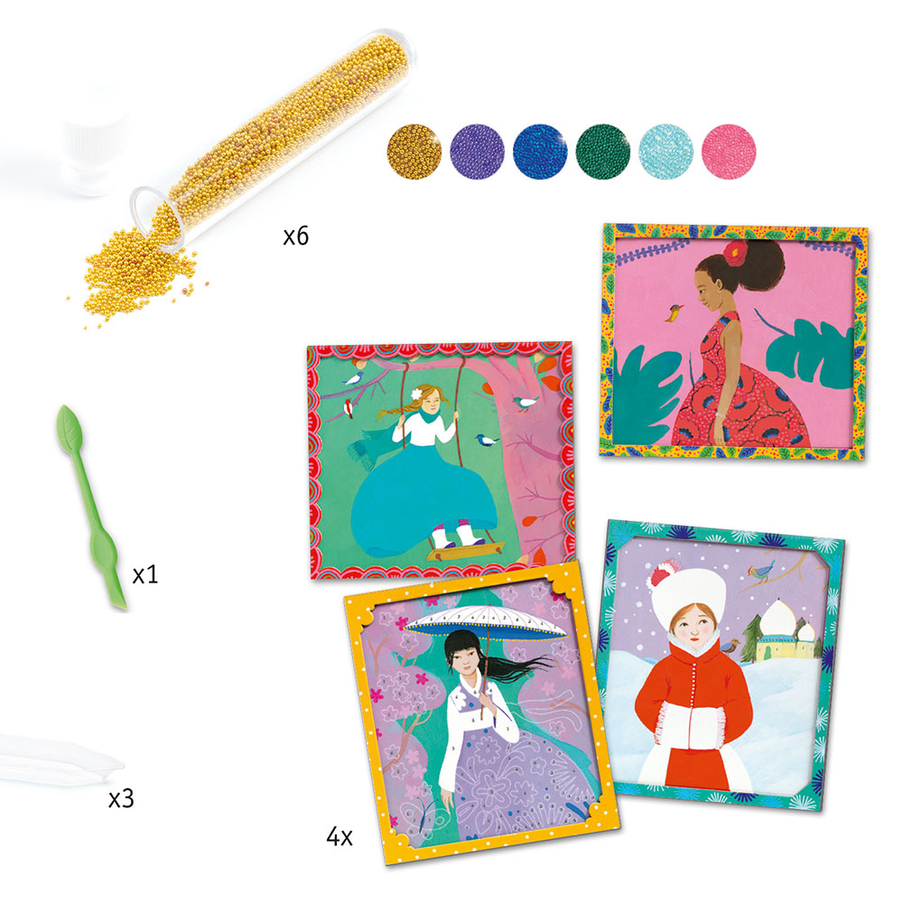 Djeco Design For older children  - Collages Artistic Beads - Around the world
