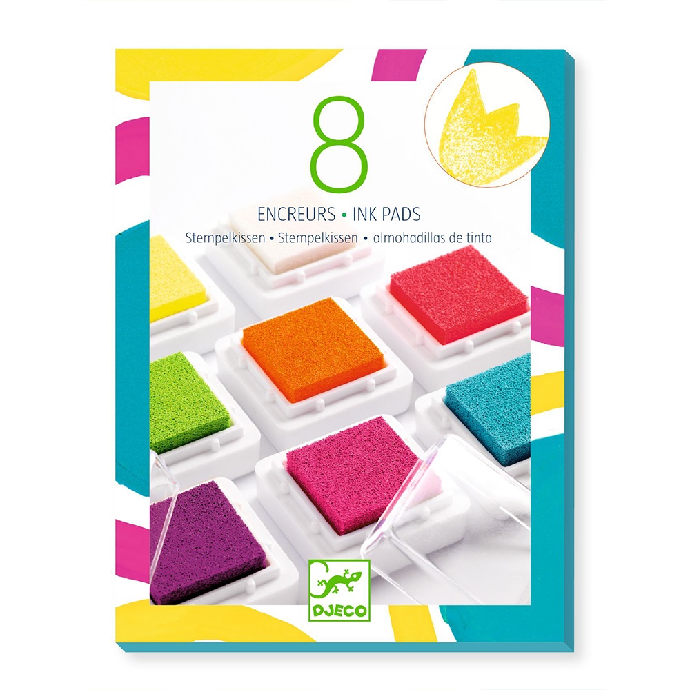 Djeco Art and craft Colours for older ones 8 ink pads and 1 cleaner - pop