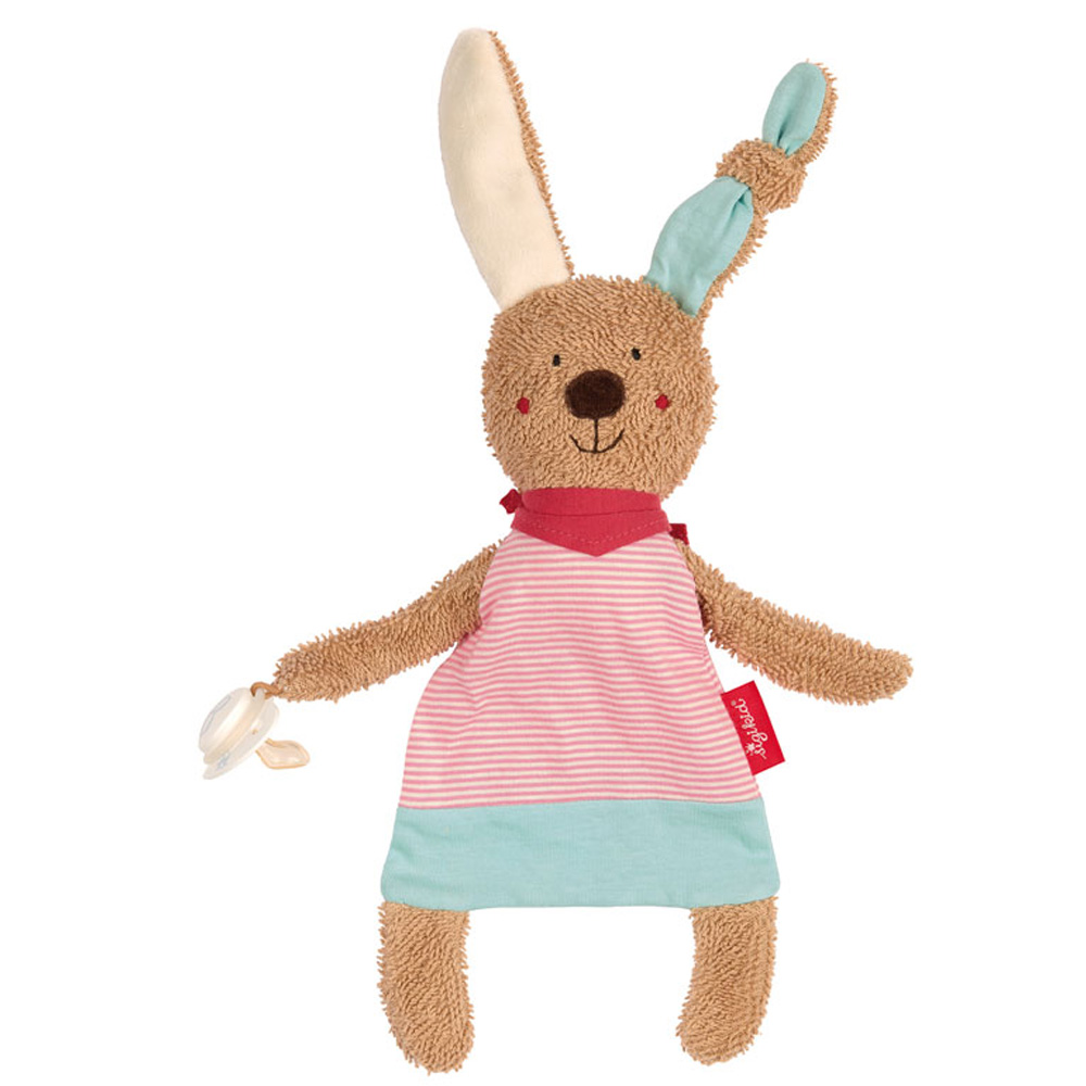 Sigikid Comforter with dummy holder rabbit pink