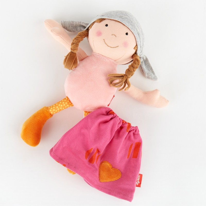 Sigikid Πάνινη κούκλα με ροζ φόρεμα, 24εκ.