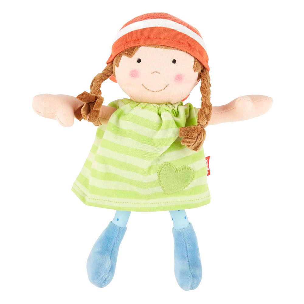 Sigikid Doll with dress green, Softdolls