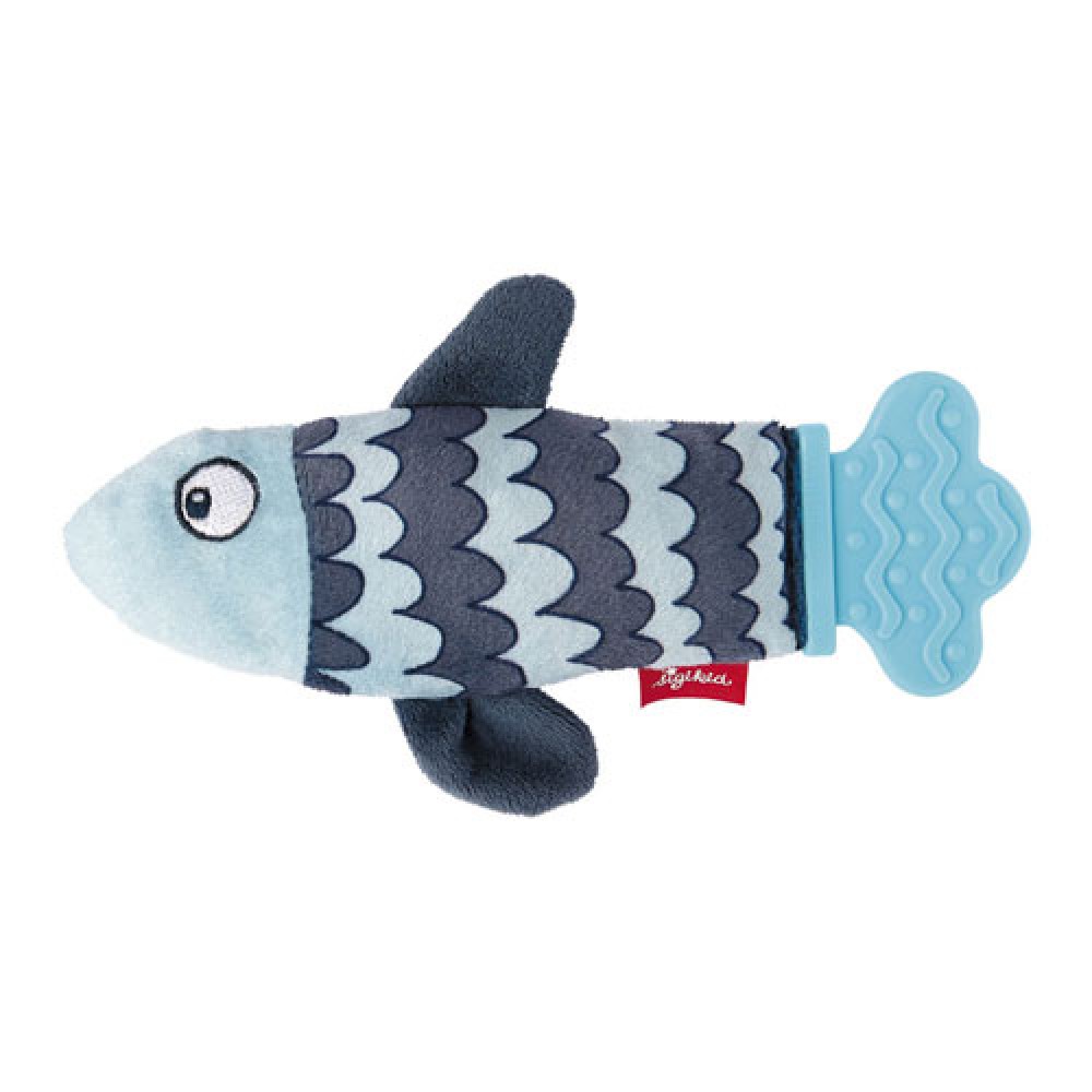 Sigikid Rassel Quassel, grasp toy, grey blue