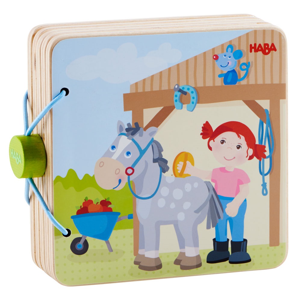 Haba Wooden Baby book Pony farm