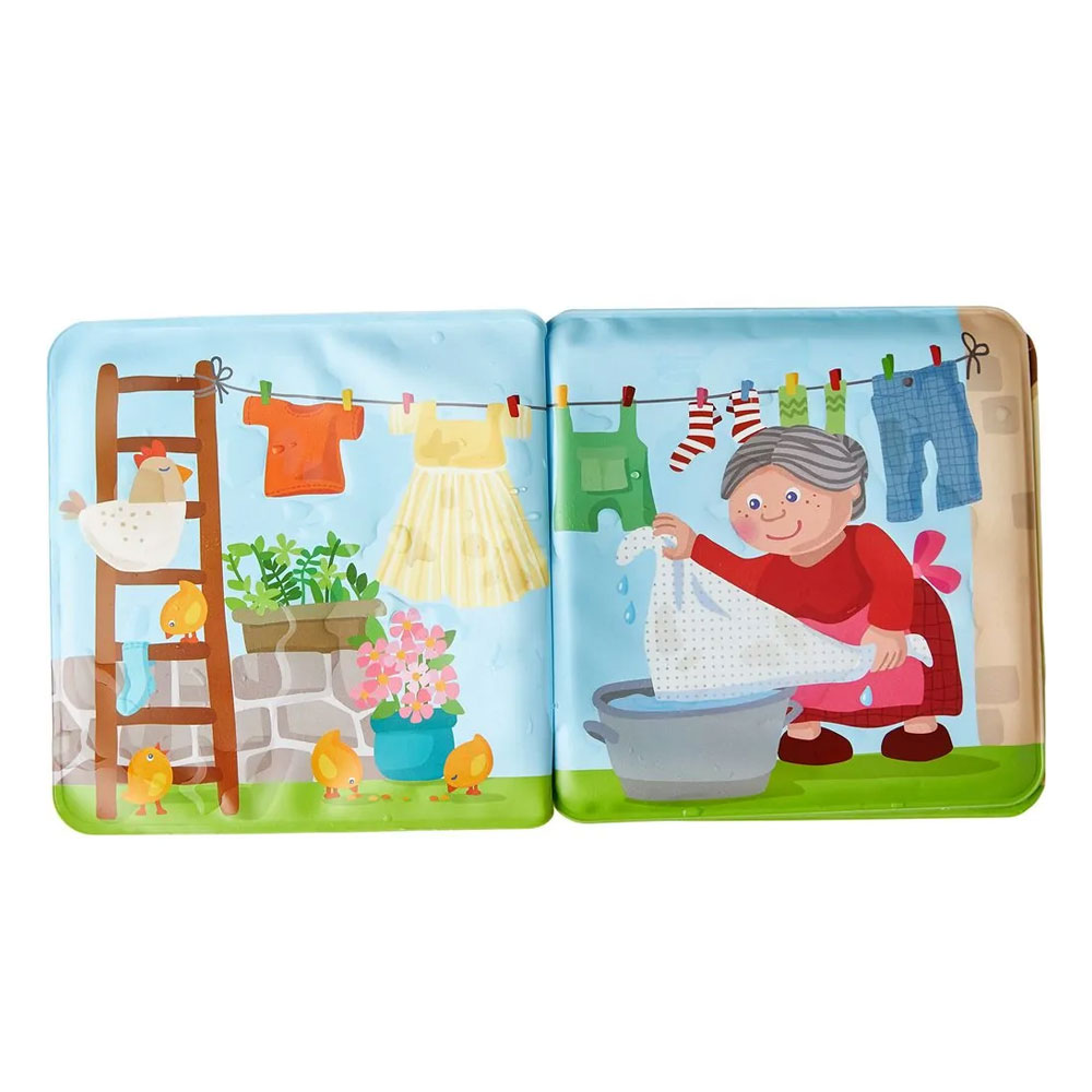 Haba Bath book Farm Animal Wash Day