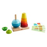 Haba ξύλινο παιχνίδι στοίβαξης με καβίλιες Χρώματα - Σχήματα